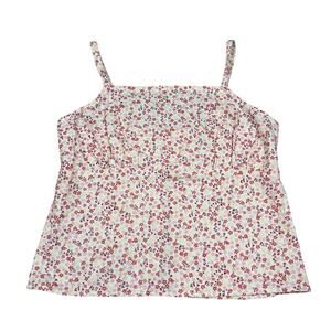 Vintage Tilt Womens Size S Pink Floral Tank Top Button Open Back